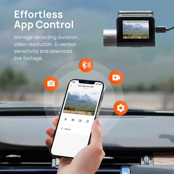 70mai Dash Cam A510 With Rear Camera - Image 6
