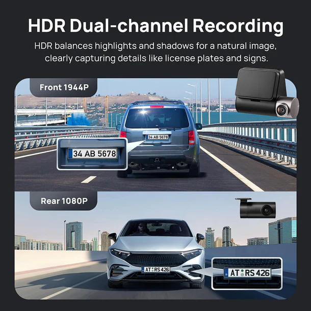 70mai Dash Cam A510 With Rear Camera - Image 7