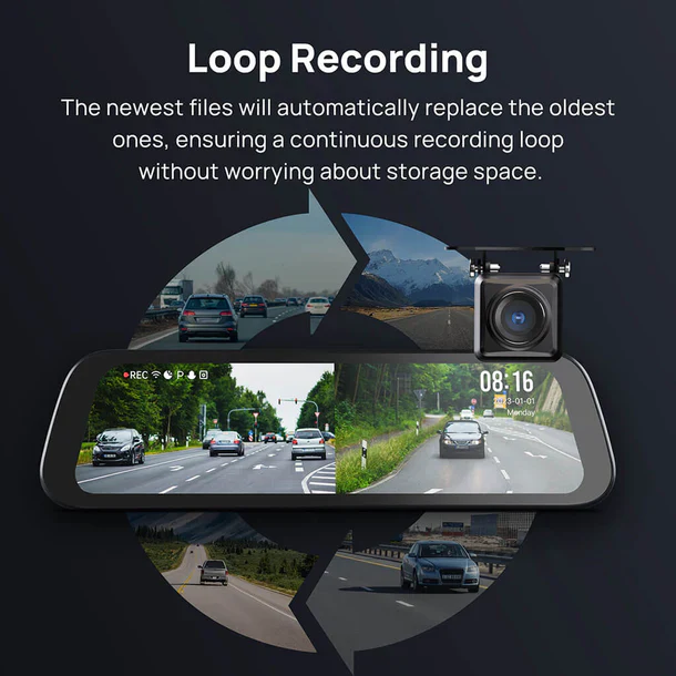 70mai S500 Touch Screen Rearview Mirror Dash Cam - Image 3