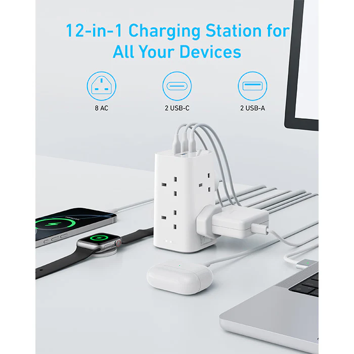 Anker 20W USB C Fast Charging Power Strip 12 in 1 (A9185) - Image 6