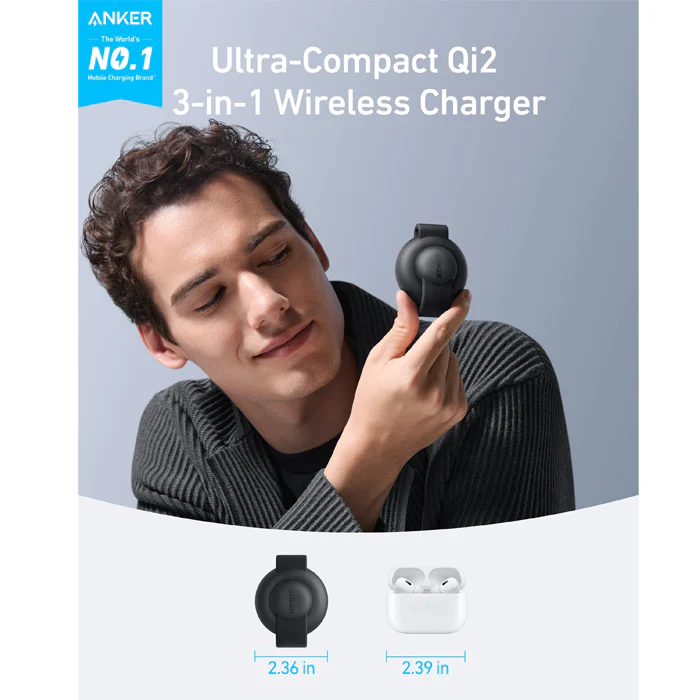 Anker MagGo Wireless Charging Station 3-in-1 Qi2 Charger - B25M8H21 - Image 2