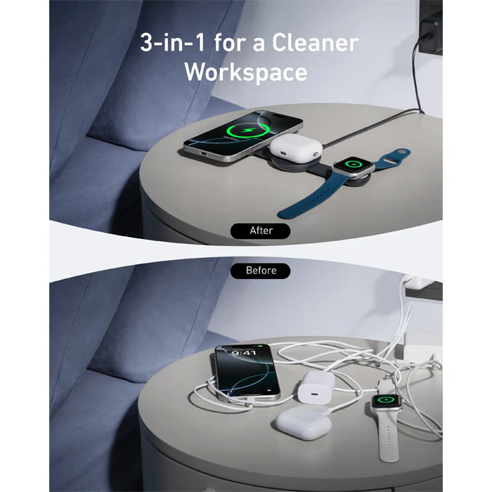 Anker MagGo Wireless Charging Station 3-in-1 Qi2 Charger - B25M8H21 - Image 5