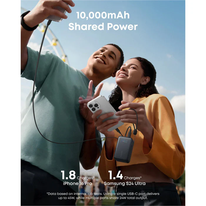 Anker Nano Power Bank (10K, 45W, Built-In Retractable USB-C Cable) - A1638 - Image 3