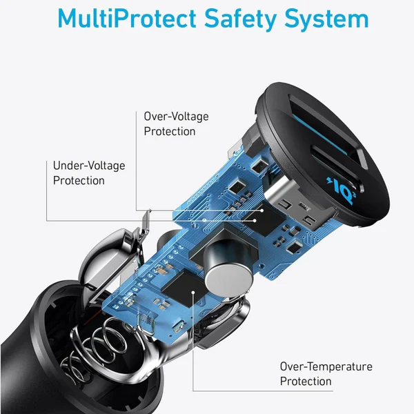 Anker Ultra-Compact Dual-Port Car Charger 30W - Black - Image 4