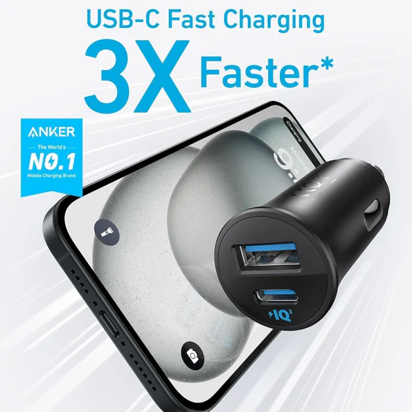 Anker Ultra-Compact Dual-Port Car Charger 30W - Black - Image 6