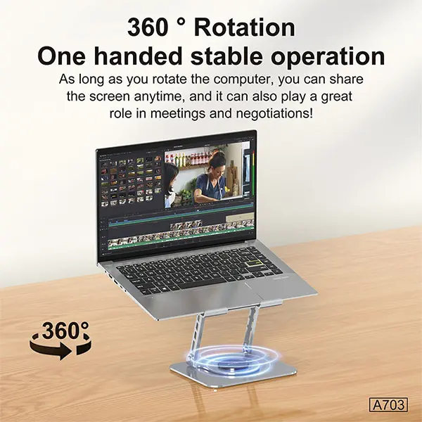 Aspor A703 Adjustable Metal Laptop Stand - Image 9