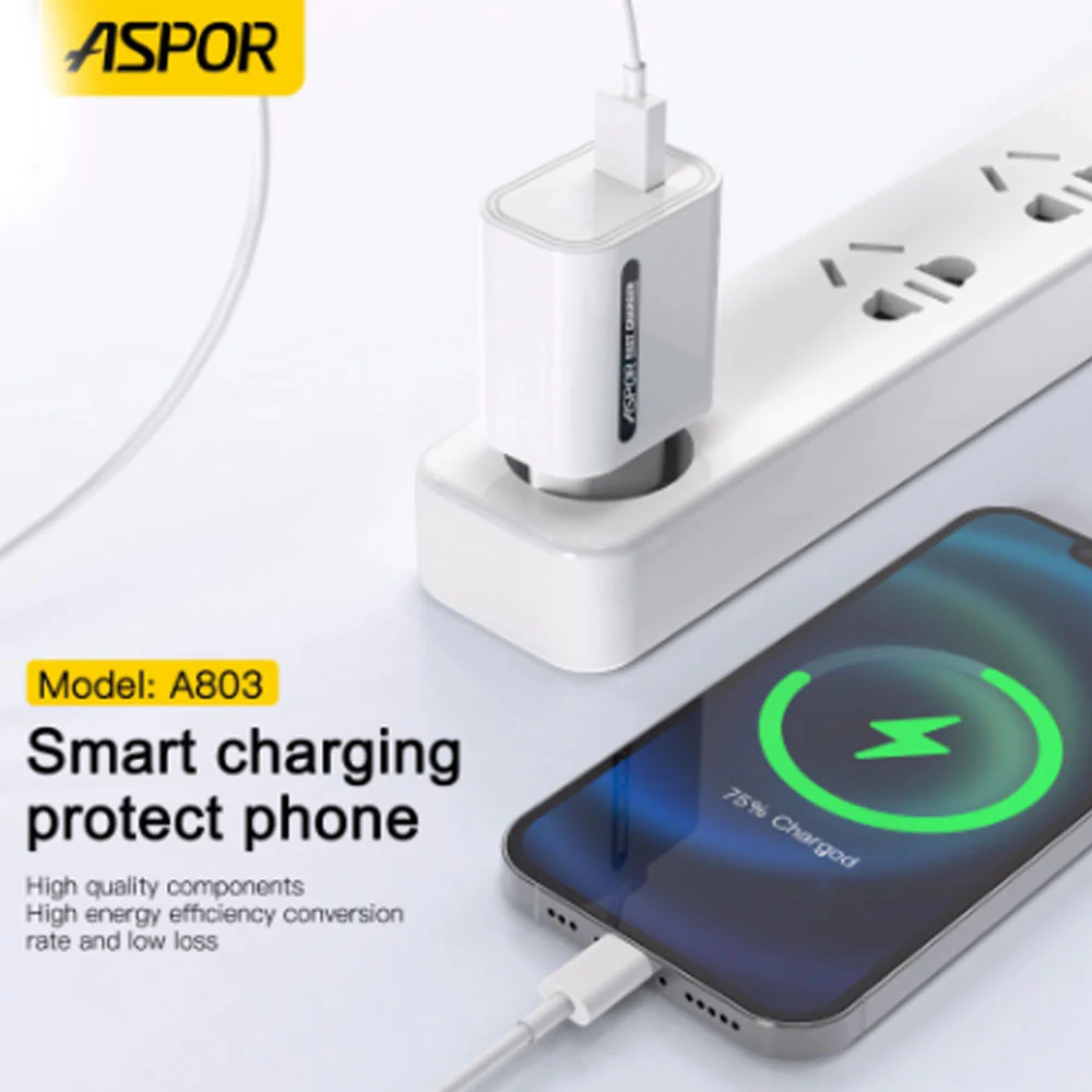 Aspor A803 18W Fast Charger QC 3.0 Adapter - Image 3