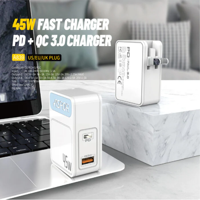 Aspor A839 45W Travel Adapter - Image 2