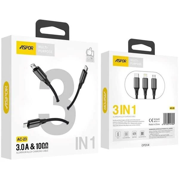 ASPOR AC-23 3 IN 1 CABLE - 1M - Image 3