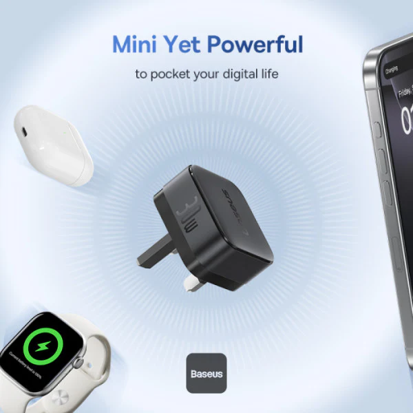 Baseus 1C 30W Palm Fast Charger with Type C to C Cable- UK (Adapter) - Image 4