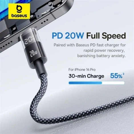 Baseus Display 2 Type-C to Lightning 20W 1M Fast Charging Data Cable - Image 5