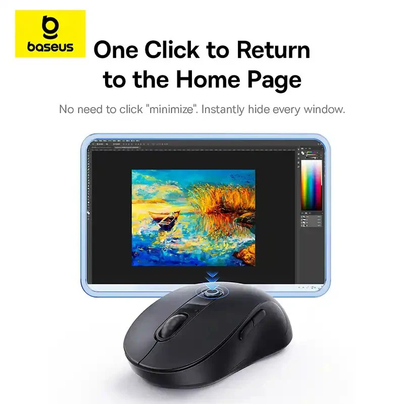 Baseus F02 Ergonomic Dual-Mode Wireless Mouse - Image 5