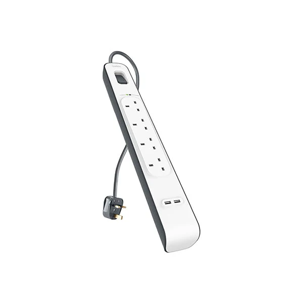 Belkin 4 port 2M Surge Protection Strip with 2 USB Ports - Image 4