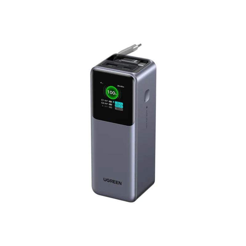 UGREEN 20000 mAh Power Bank with Retractable USB-C Cable - 165W (55987B)