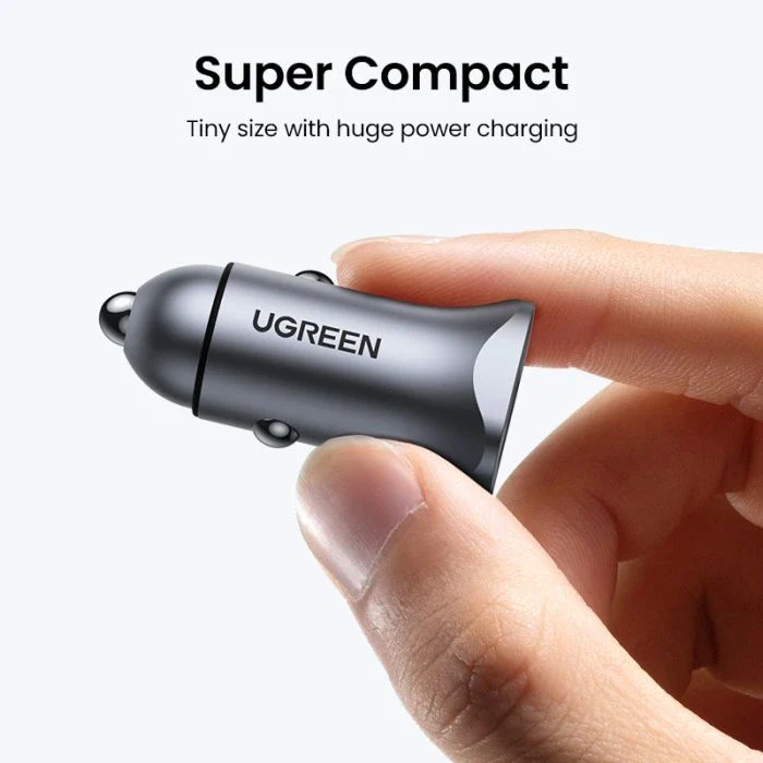 Ugreen 2 Port Fast Car Charger USB-A / USB-C 30W (40858) - Image 3