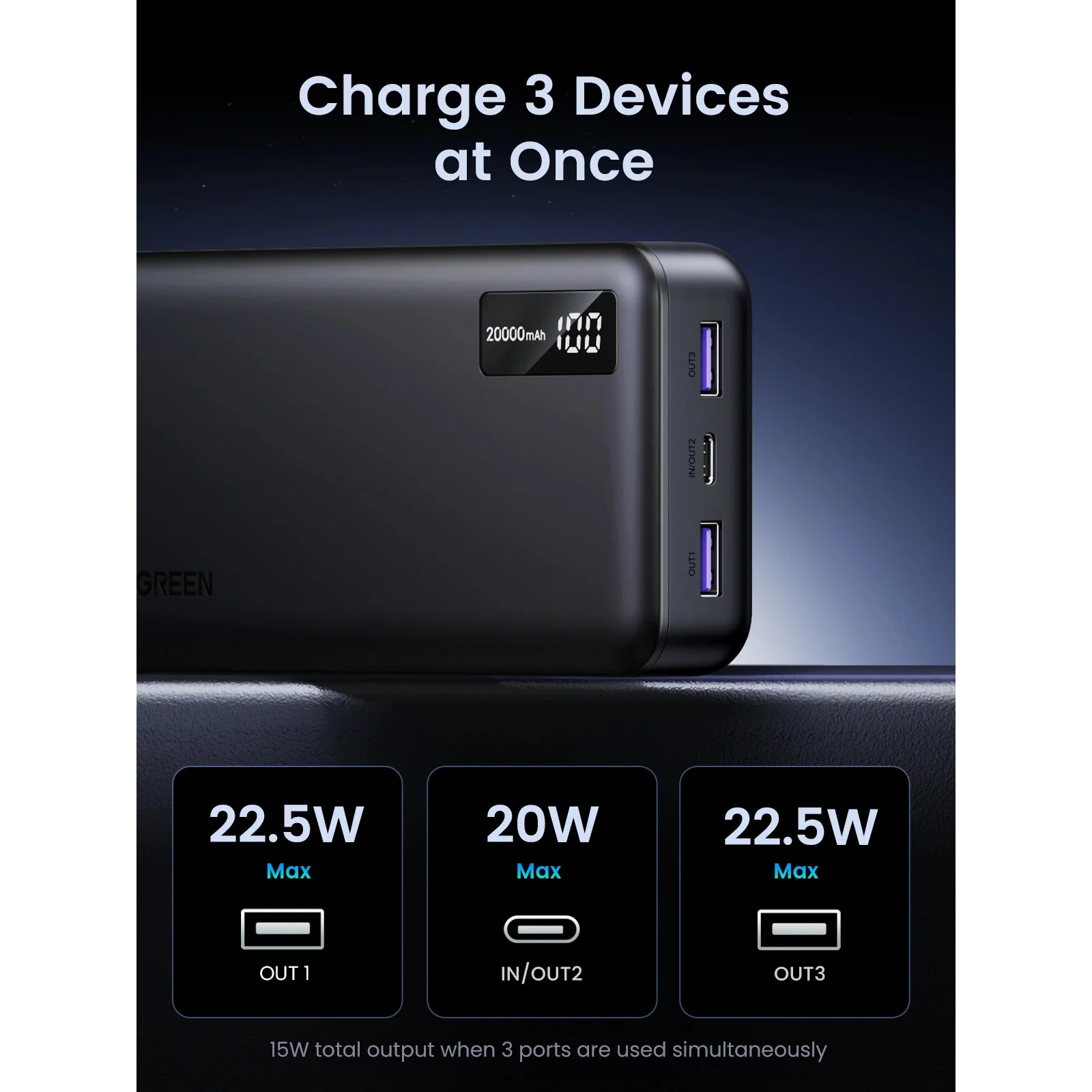 UGREEN 20000mAh Two-way Power Bank (20W) - 25683 - Image 10