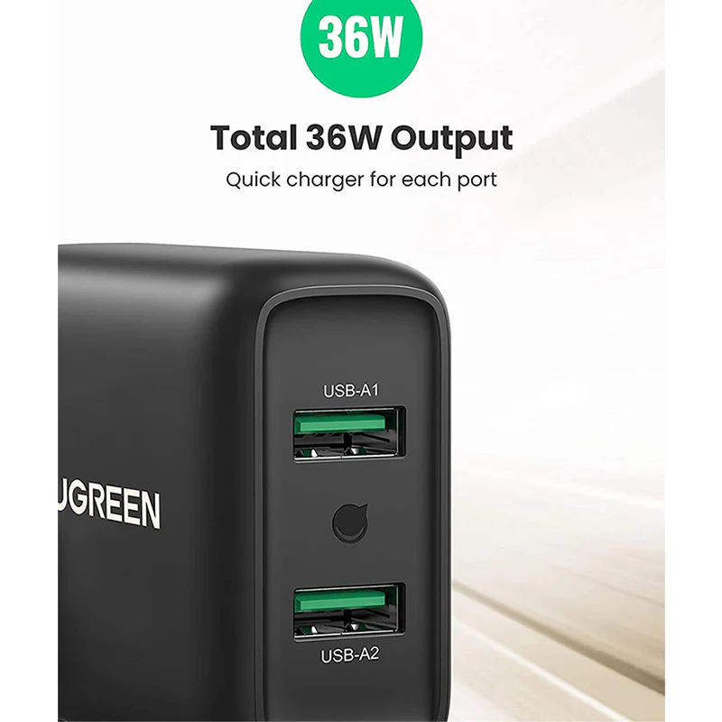 UGREEN 18W x2 QC 3.0 USB Fast Charger UK - 70164 - Image 4