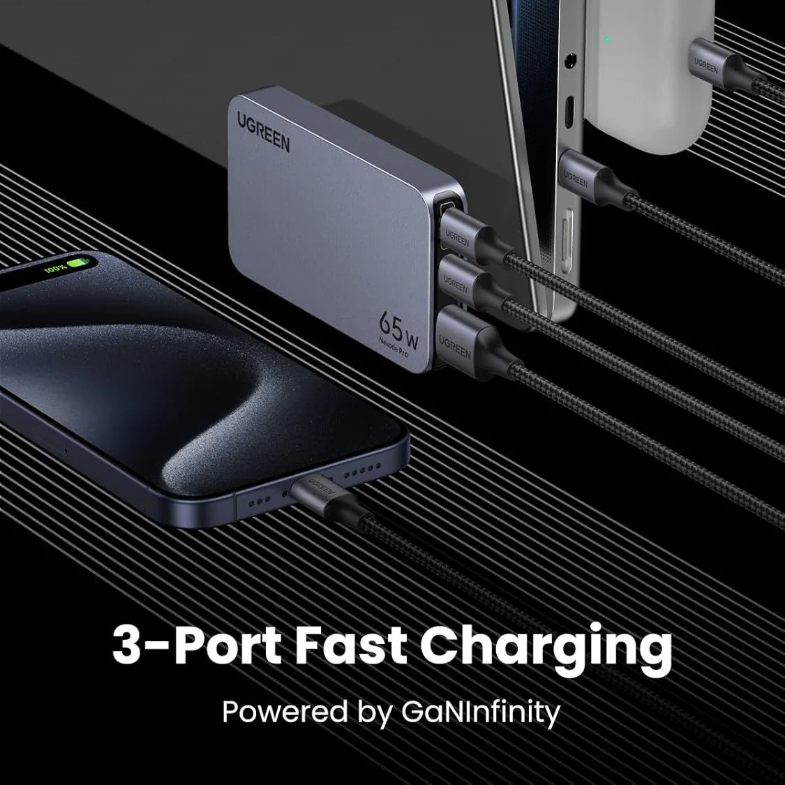 UGREEN Nexode Pro 65W 3-Port GaN Ultra-Slim Fast Charger (25356) - Image 6