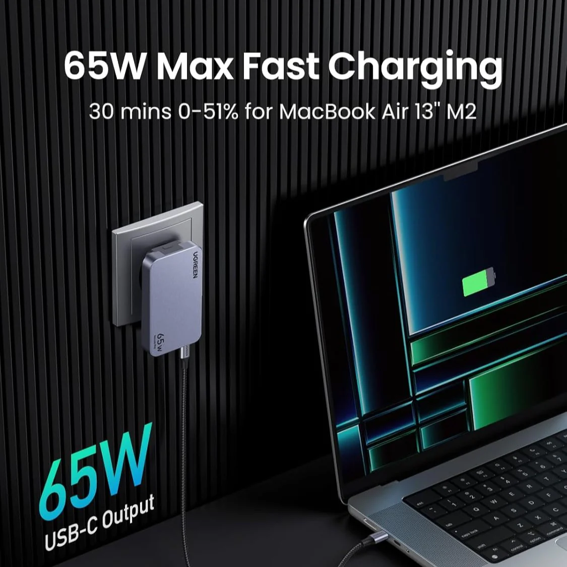 UGREEN Nexode Pro 65W 3-Port GaN Ultra-Slim Fast Charger (25356) - Image 7