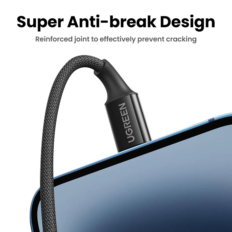 UGREEN Nylon Braided USB-C to Lightning Cable 1M (90493) - Image 2
