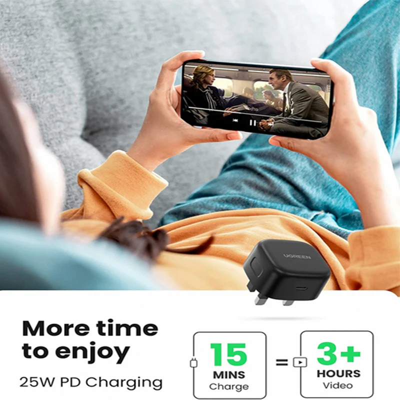 UGREEN 25W PD Fast Charger + USB Type-C Cable UK - 50577 - Image 6