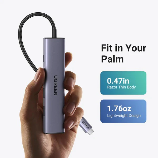 UGREEN Revodok 105 USB C Hub 5 in 1 Multiport Adapter 4K HDMI (15495) - Image 2