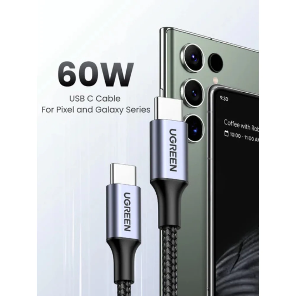 Ugreen Type-C to Type-C 60W Braided Cable – 50152 (2M) - Image 3