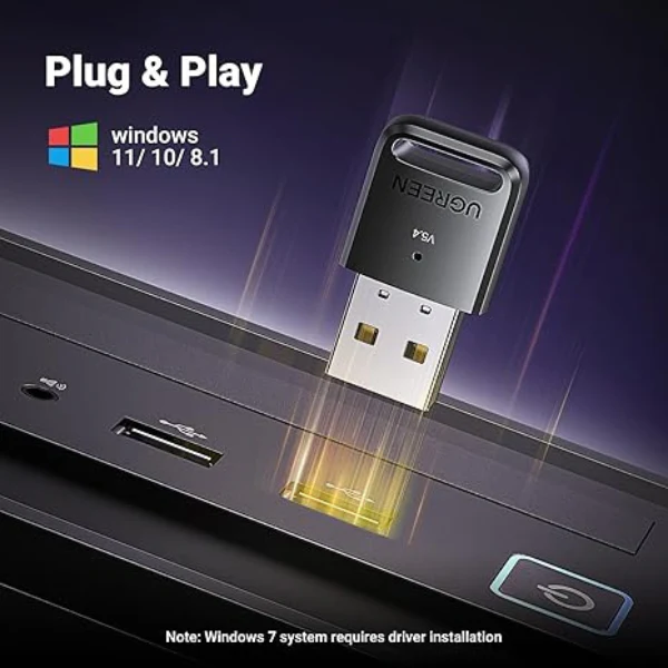 UGREEN USB Bluetooth Adapter 5.4 Bluetooth Receiver & Transmitter (35058) - Image 4